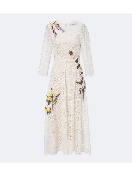 Midi šaty Oscar De La Renta biela