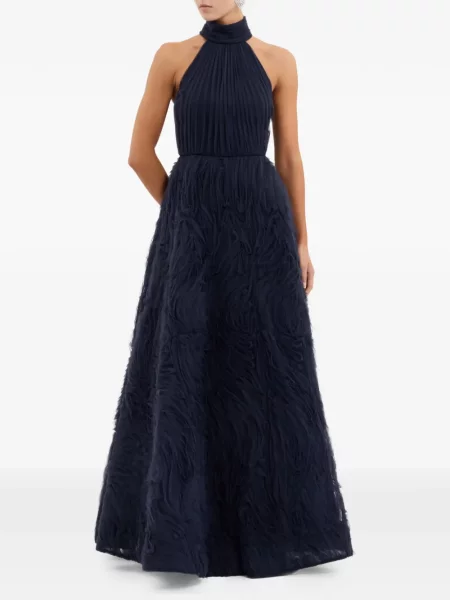 Rochie maxi Rebecca Vallance cu volane albastru