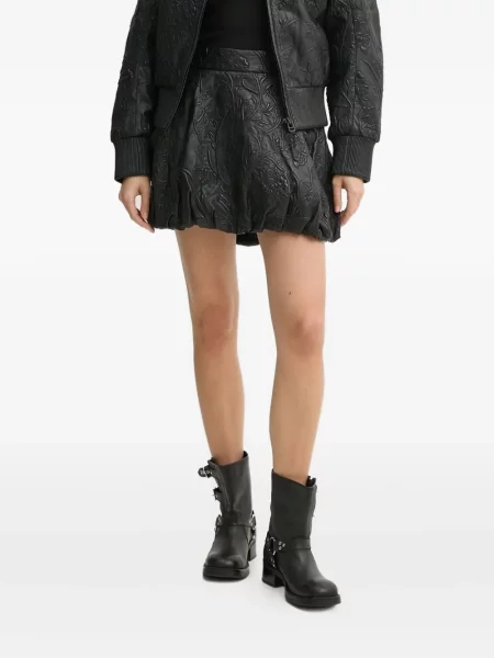 Fustă Munthe cu model floral negru