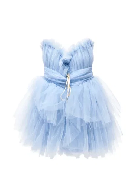 Rochie mini Bronx & Banco cu volane din tul albastru