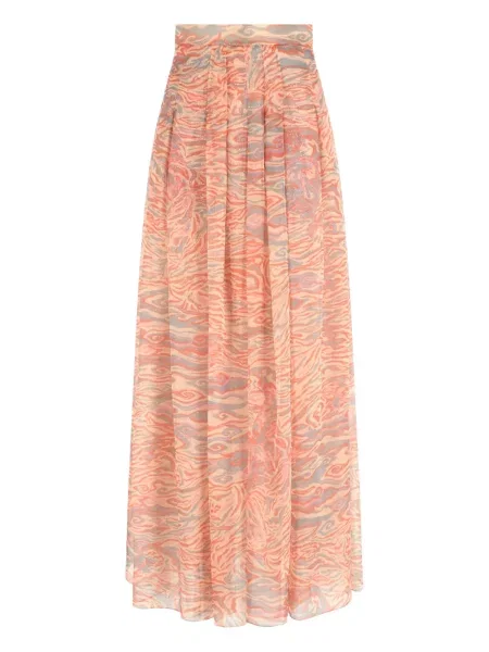 Fusta plisata Giorgio Armani cu imagine plisată portocaliu