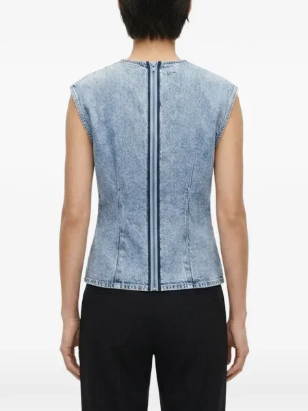 Top Rag & Bone cu decolteu în V albastru