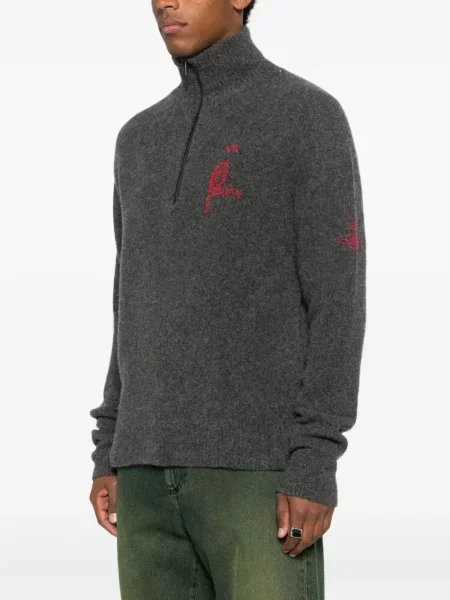 Haftowany sweter Vivienne Westwood szary