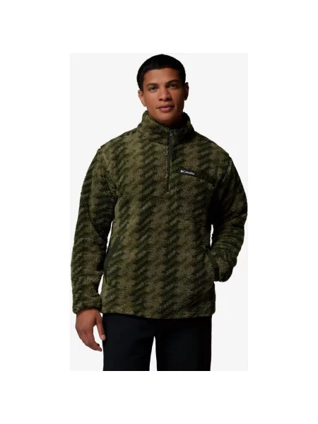 Polar Columbia Rugged Ridge High Pile Half Zip zielony oliwkowy S czarna