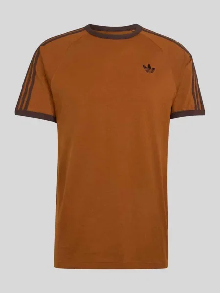 T-shirt o kroju regular fit z czystej bawełny z wyhaftowanym logo Adidas Originals pomarańczowa