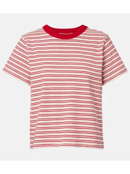 Tricou Velvet de catifea cu dungi alb