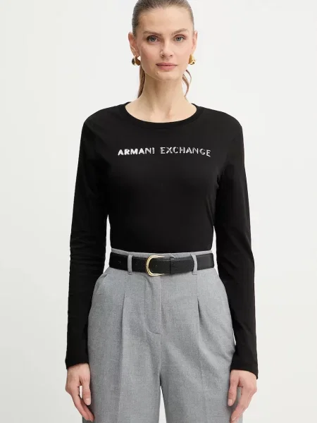 Tričko s dlouhým rukávem Armani Exchange černá