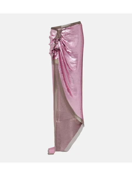 Maksi spódnica maxi Rick Owens szyfonowa różowa