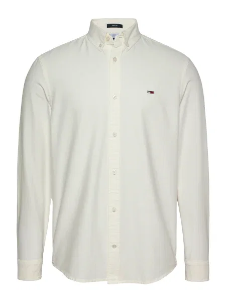 Dolgo srajca Tommy Jeans z dolgimi rokavi bela