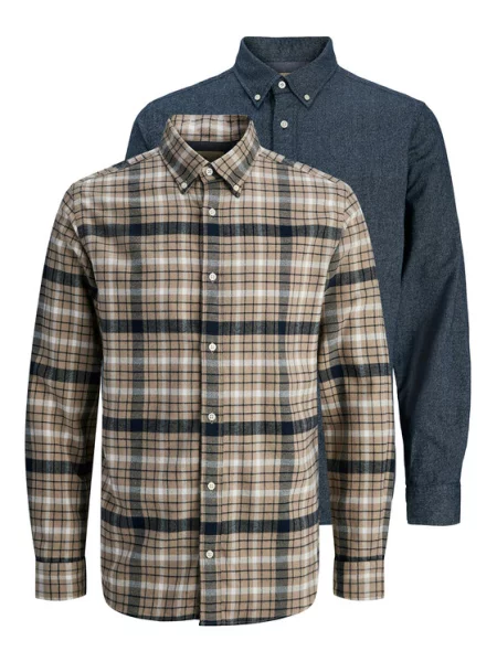 Jack&Jones Σετ Πουκάμισο 2 τμχ. Blubarkley μπεζ