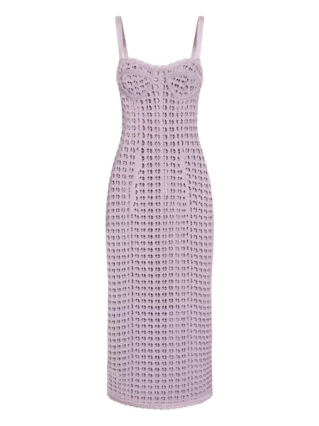 Rochie midi Dolce & Gabbana tricotate până la genunchi de costum violet