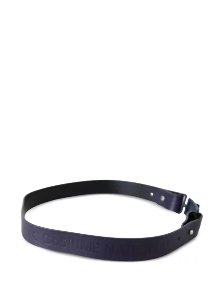 Curea Costume National din piele cu autograf negru