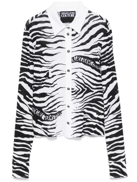 Koszula Versace Jeans Couture w zebrę czarna