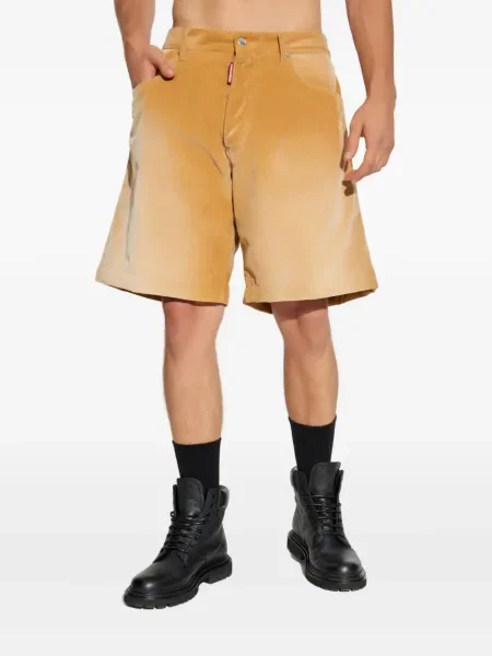 Pantaloni scurți Dsquared2 de catifea cord cu 5 buzunare maro