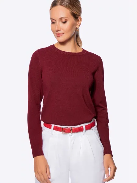 Sweter klasyczny bordowy