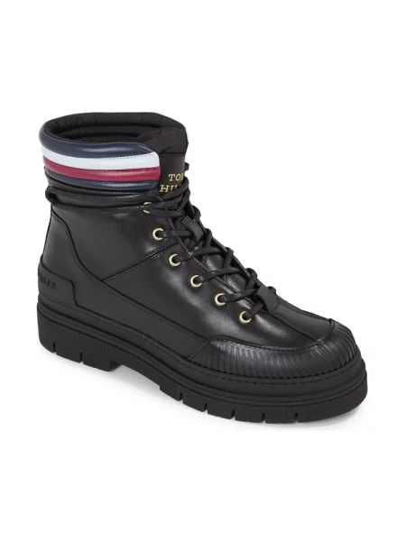 Sztyblety Tommy Hilfiger skórzane biznesowe czarne