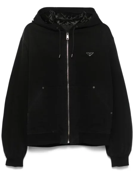 Geacă de blugi Prada cu glugă negru