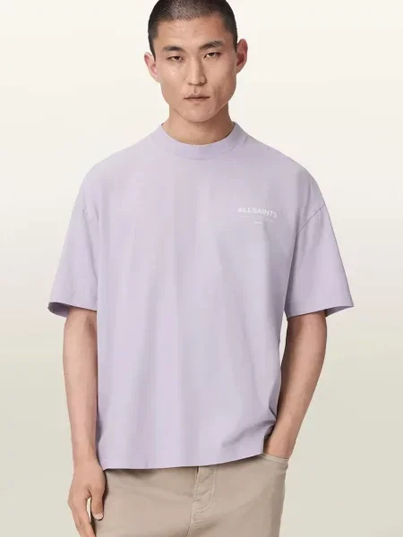AllSaints tricou oversized pentru bărbați din MINA violet