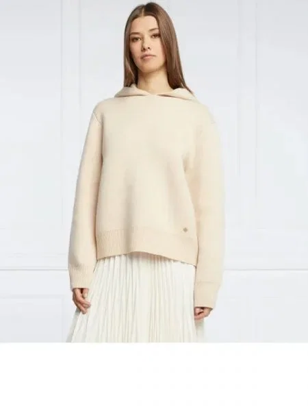 TORY BURCH De lână hanorac cu adaos de cașmir bej