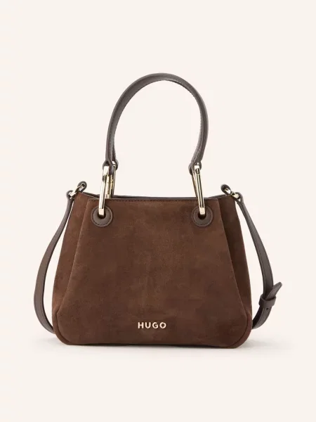 Torebka crossbody Hugo skórzana brązowa