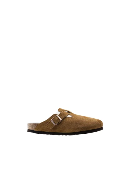 Klapki Birkenstock skórzane brązowe