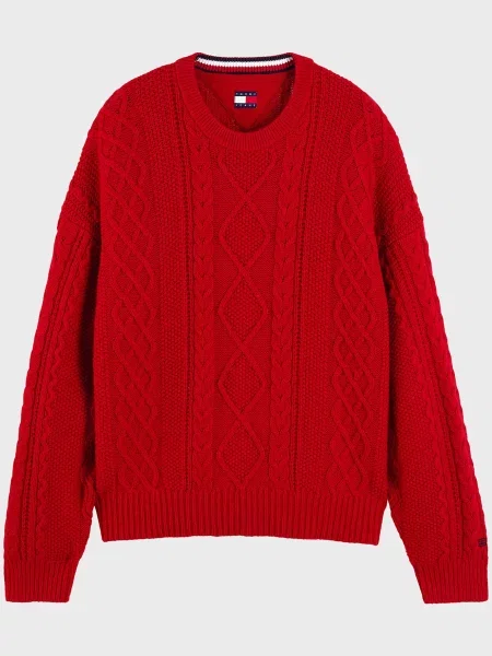 Шерстяной свитер Tommy Jeans красный