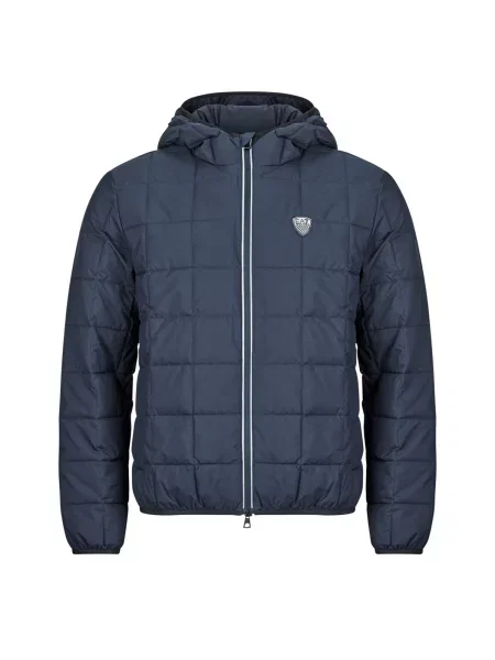 Geacă Emporio Armani Ea7 cu glugă albastru