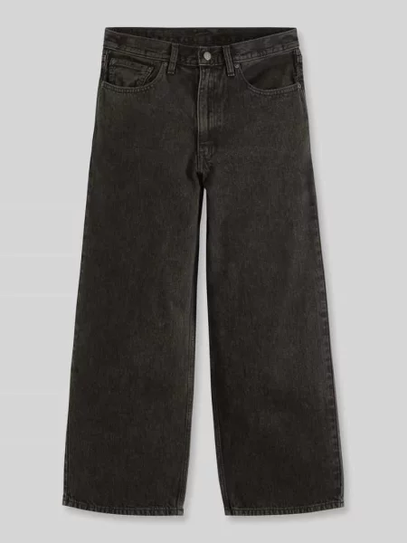 Jeansy o kroju baggy z czystej bawełny 5 kieszeni Levi's czarne