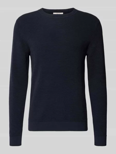 Sweter o kroju regular fit z czystej bawełny ekologicznej model ‘ROSS’ Selected Homme granatowy