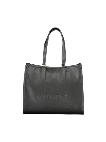 Lniana torebka Valentino Bags czarna