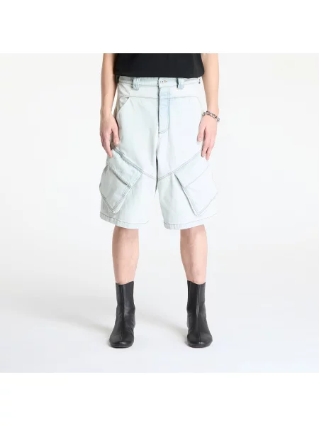 Джинсові шорти Marcelo Burlon Bleach Dnm Wide Cargo Shorts Light Blue сині