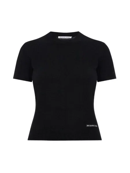 Sweter Alexander Wang z krótkim rękawem czarny