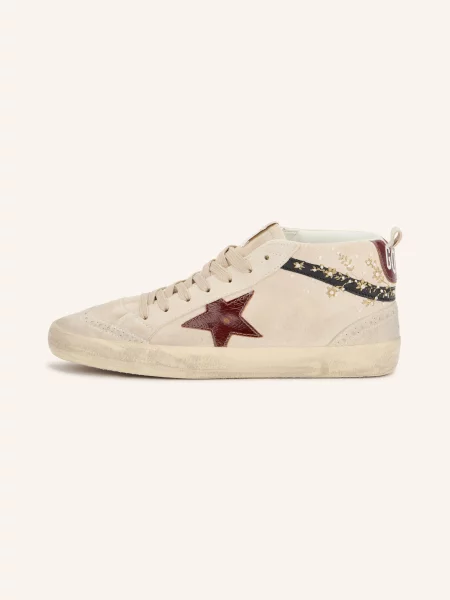 Golden Goose Sneakersy Mid Star S Ozdobnými Korálky světle hnědá / tmavě červená černá