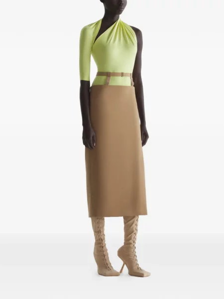 Tricou Mugler drapate galben