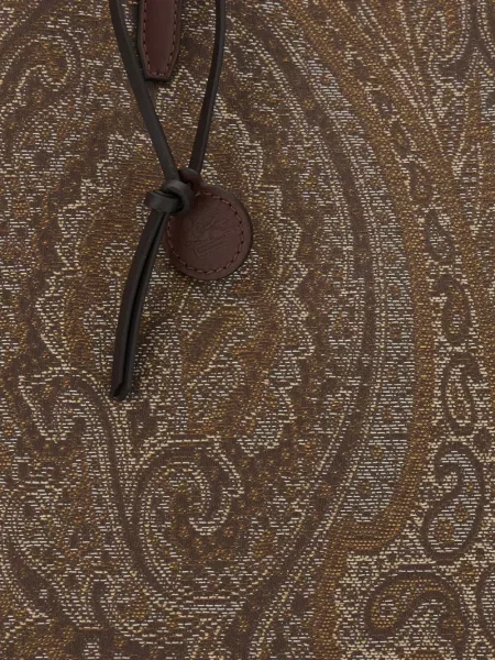 Geantă Etro cu model paisley din jacard maro
