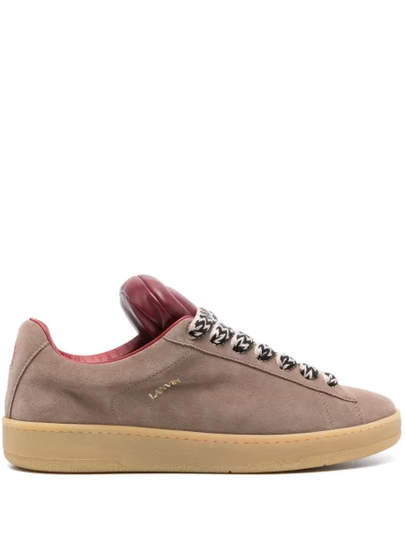 Sneakerși Lanvin din piele de căprioară maro