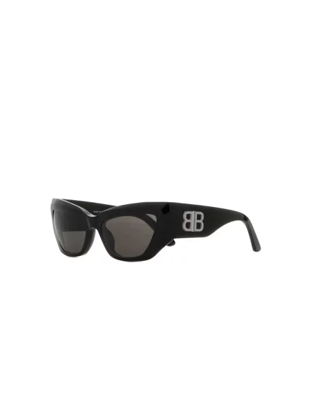 Lniane okulary przeciwsłoneczne Balenciaga czarne