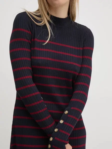 Костюмное мини джинсовое платье Pepe Jeans клеш синее
