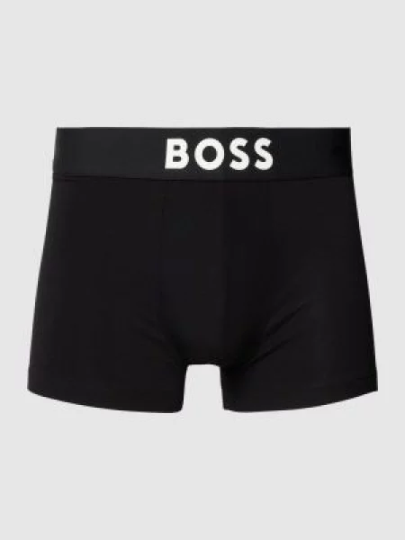 Obcisłe bokserki z nadrukiem z logo Boss czarne