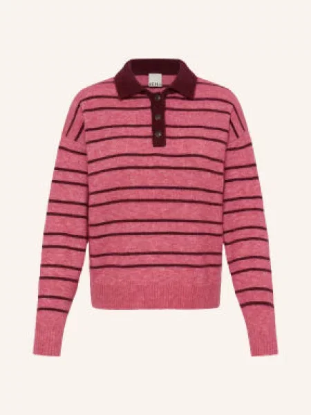 Ichi Koszulka Polo Z Dzianiny Ihsage pink różowa