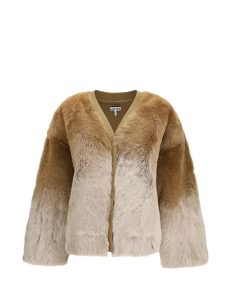 Cardigan Loewe din piele de oaie maro