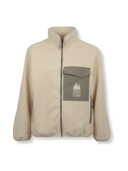 Kurtka Maison Kitsune polarowa casual beżowa