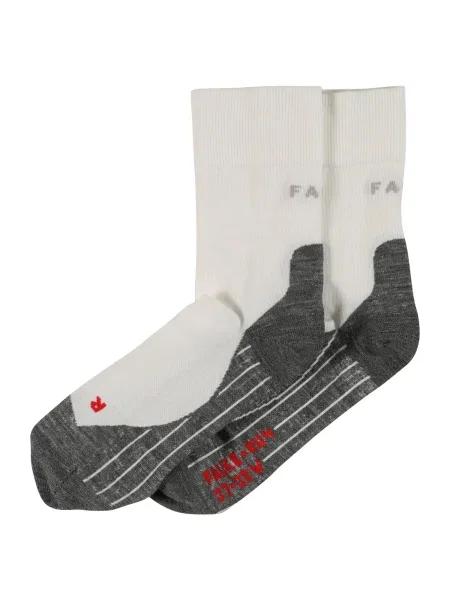 FALKE Sportske čarape siva / krvavo crvena bijela