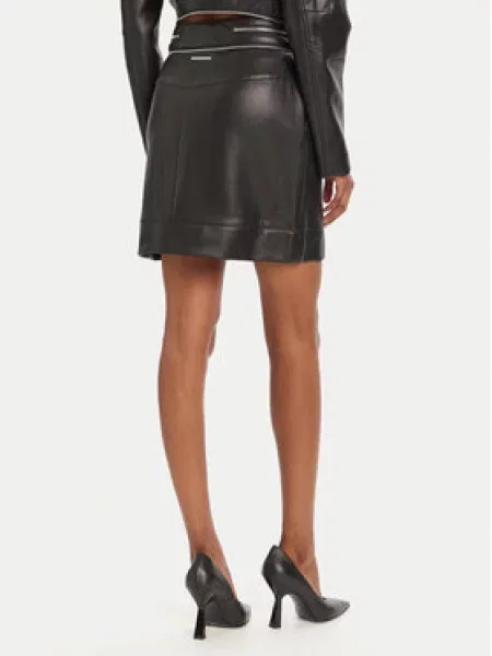 KARL LAGERFELD Dirbtinės odos sijonas juoda