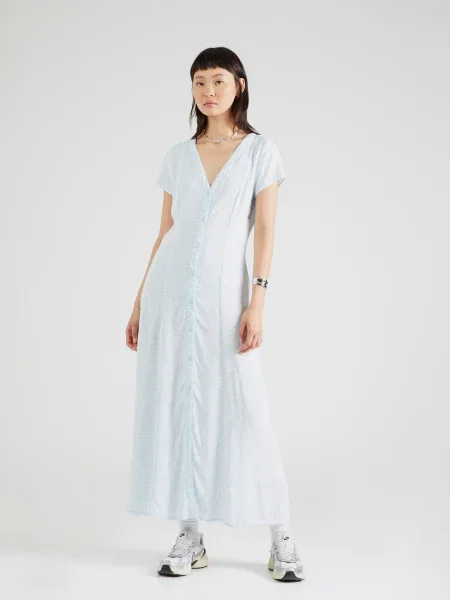 Monki Rochie tip bluză Clinton albastru deschis alb