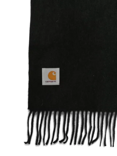 Κασκόλ Carhartt Wip με κρόσσια μαύρο