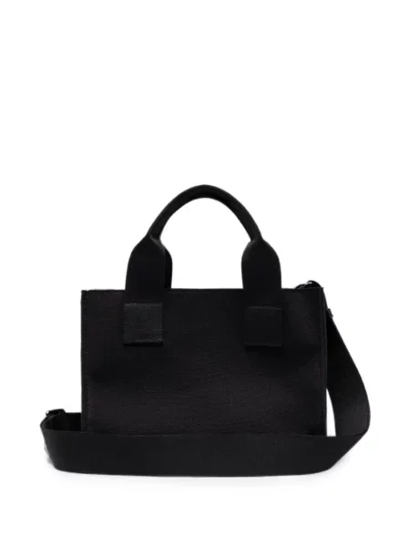 Geantă shopper Msgm cu imagine din canvas negru