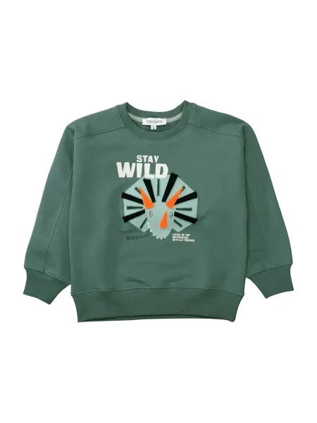 STACCATO Sweater majica smaragdno zelena / menta / neonsko narančasta bijela
