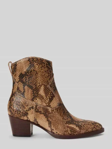 Botki z naturalnej skóry z wytłoczonym logo Lauren Ralph Lauren