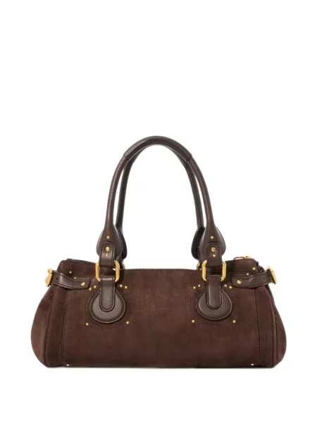 Geantă Chloé din piele de căprioară maro